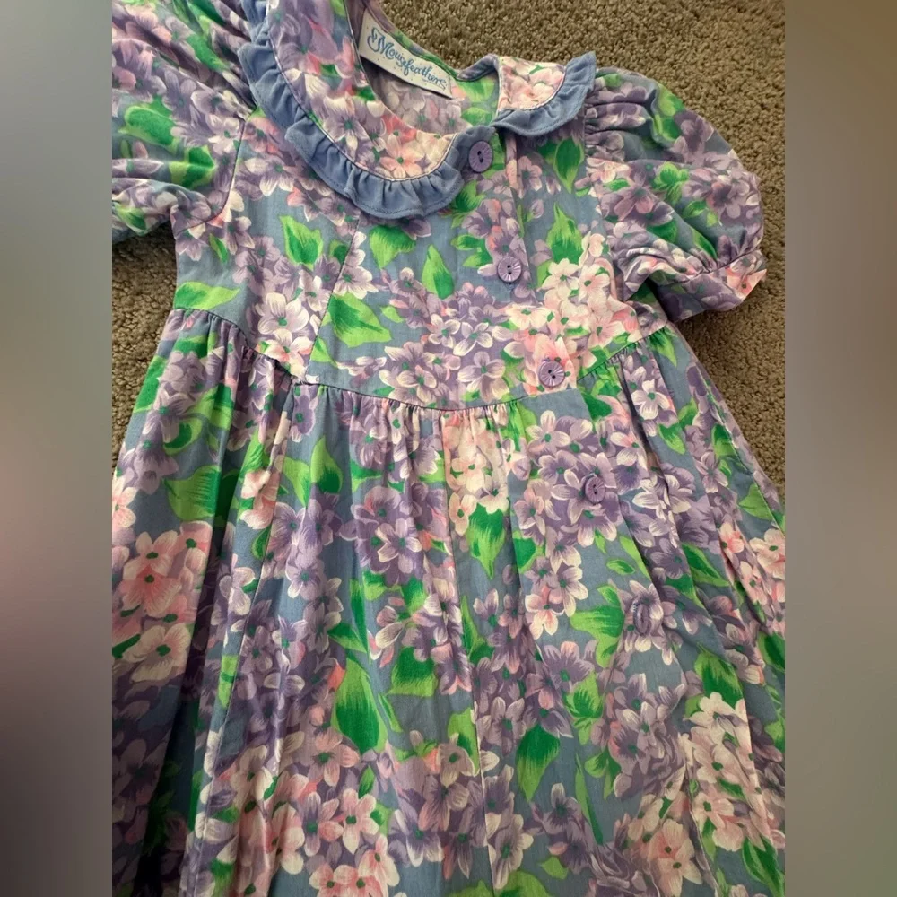 Vintage Mousefeathers 2T Pastel Floral Toddler Romper Spring One Piece Outfit